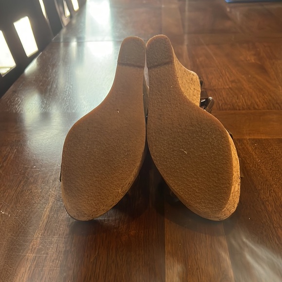 Brown leather Diba wedge sandals - Picture 3 of 5